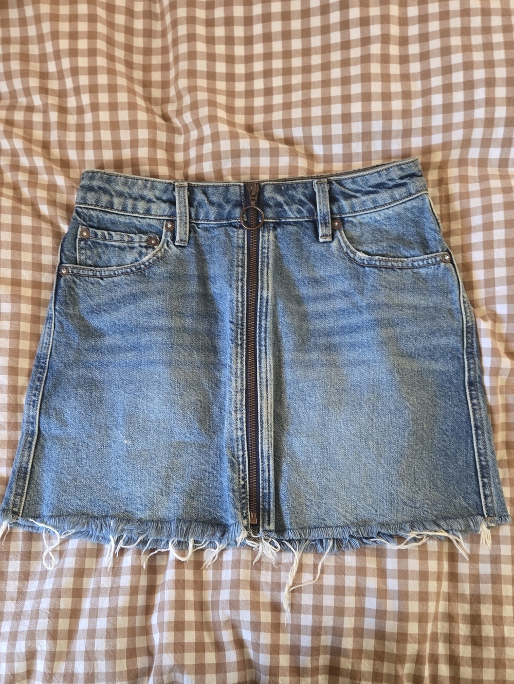We The Free Denim Zip Up Skirt
